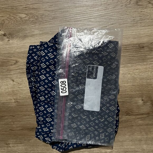 Pudu By Andy Piers Mens Navy & White Geometric Long-Sleeve Button-Up Shirt - Picture 8 of 9